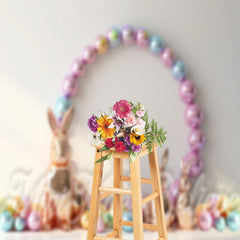 Lofaris Laser Light Eggs Rabbit Easter Backdrop For Photo