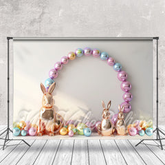 Lofaris Laser Light Eggs Rabbit Easter Backdrop For Photo