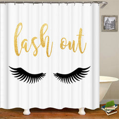 Lofaris Lash Out Woman Eyes Beige Shower Curtain For Bathtub