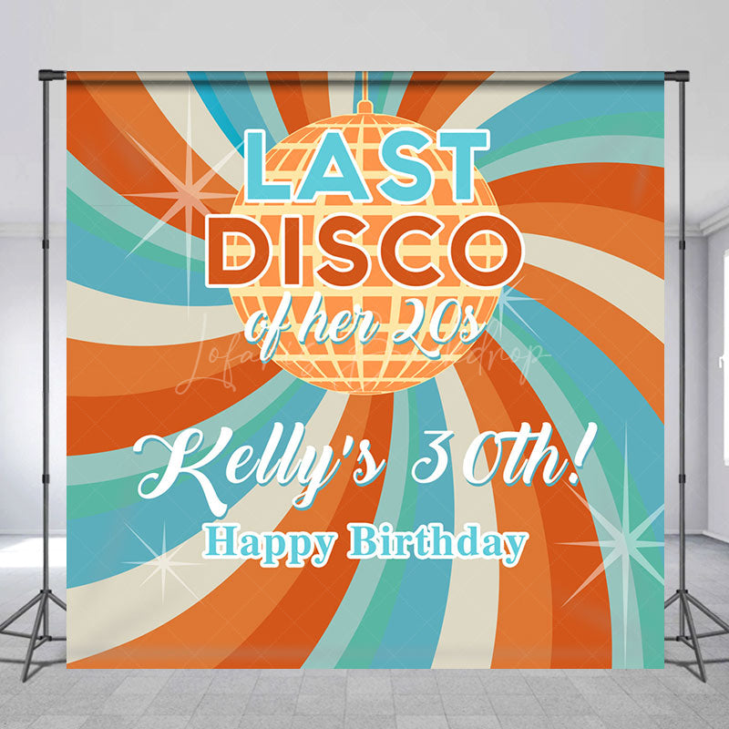 Lofaris Last Disco Ball Custom Name 30th Birthday Backdrop