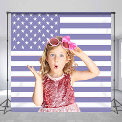 Lofaris Lavender American Flag Custom Photo Backdrop For Kid