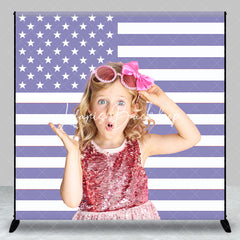 Lofaris Lavender American Flag Custom Photo Backdrop For Kid