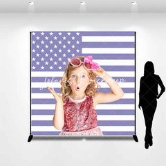 Lofaris Lavender American Flag Custom Photo Backdrop For Kid