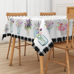 Lofaris Lavenders Bottle Flowers Repeat Dining Tablecloth