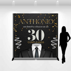 Lofaris Leather Texture Suit 30th Custom Man Birthday Backdrop