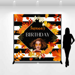 Lofaris Leaves Autumm Party Personalized Birthday Backdrop