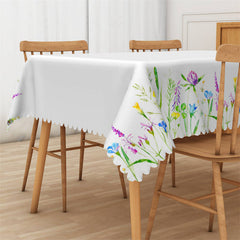 Lofaris Leaves Flower Spring Boho Tablecloth For Kitchen Decor