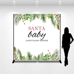 Lofaris Leaves Santa Boho Custom Christmas Baby Shower Backdrop