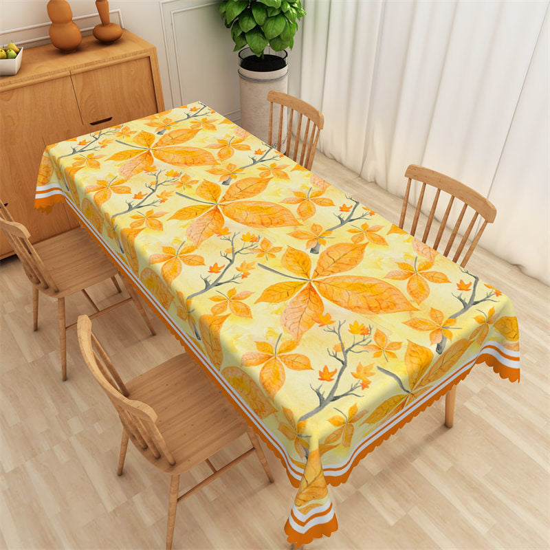 Lofaris Leaves Tree Autumn Step Repeat Rectangle Tablecloth