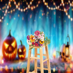 Lofaris LED Light Pumpkin Skull Halloween Photo Backdrop