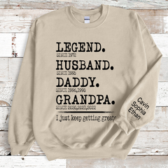 Lofaris Legend Husband Daddy Papa Name Custom Sweatshirt