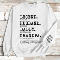 Lofaris Legend Husband Daddy Papa Name Custom Sweatshirt