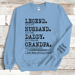 Lofaris Legend Husband Daddy Papa Name Custom Sweatshirt