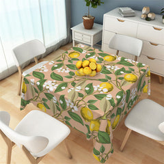 Lofaris Lemon Branch Flowers Leaves Tablecloth For Party Decor