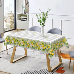 Lofaris Lemon Modern Stain Pattern Rectangle Tablecloth