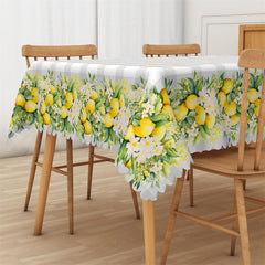 Lofaris Lemon Modern Stain Pattern Rectangle Tablecloth