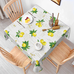 Lofaris Lemon Step And Repeat Letter White Square Tablecloth