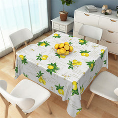 Lofaris Lemon Step And Repeat Letter White Square Tablecloth