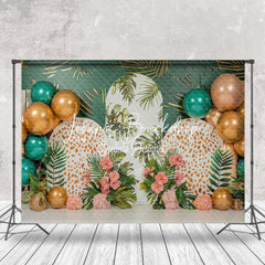 Lofaris Leopard Balloons Tribal Plant Cake Smash Backdrop