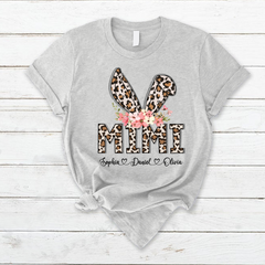 Lofaris Leopard Bunny Mimi And Kids Easter Day Gift T-Shirt