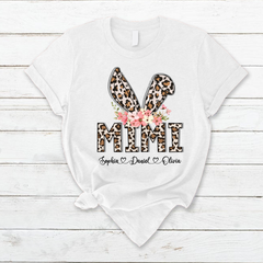 Lofaris Leopard Bunny Mimi And Kids Easter Day Gift T-Shirt