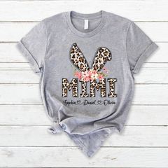 Lofaris Leopard Bunny Mimi And Kids Easter Day Gift T-Shirt