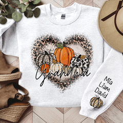 Lofaris Leopard Heart Shaped Pumpkin Fall Custom Sweatshirt