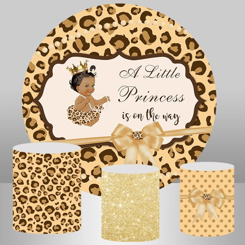 Lofaris Leopard Print Style Baby Shower Backdrop Kit For Girls