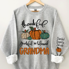 Lofaris Leopard Pumpkin Grandma And Kids Custom Sweatshirt