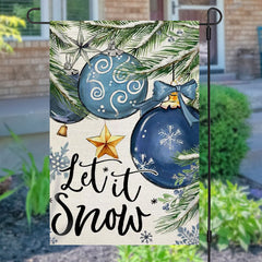 Lofaris Let It Show Blue Bauble Plant Christmas Garden Flag