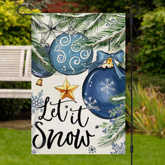 Lofaris Let It Show Blue Bauble Plant Christmas Garden Flag