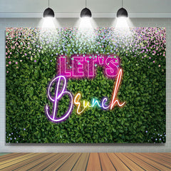 Lofaris Lets Brunch Diamond Glitter Greenery Leaves Backdrop