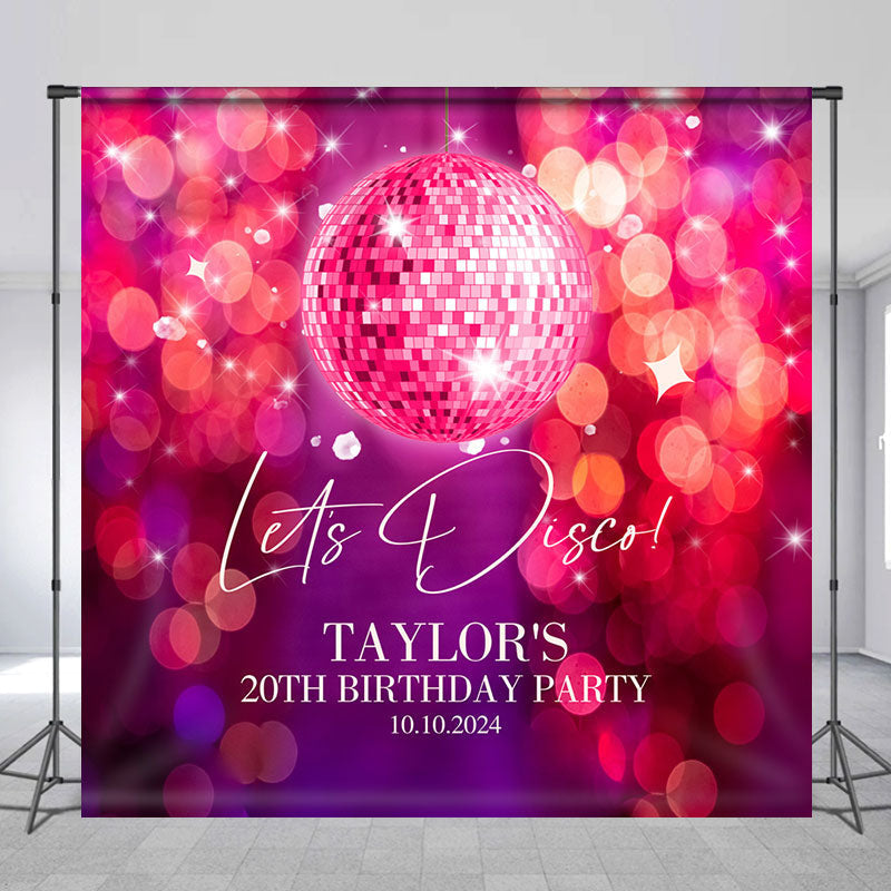 Lofaris Lets Disco Bokeh Red Light Custom Birthday Backdrop