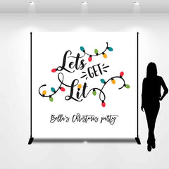 Lofaris Lets Get Lit Personalized Christmas Party Backdrop