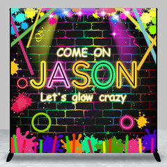 Lofaris Lets Glow Crazy Graffiti Brick Wall Custom Backdrop