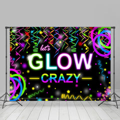 Lofaris Lets Glow Crazy Neon Ribbons Black Dance Backdrop