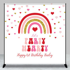 Lofaris Lets Hearty Rainbow Custom 1st Birthday Backdrop