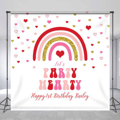 Lofaris Lets Hearty Rainbow Custom 1st Birthday Backdrop