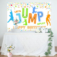 Lofaris Lets Jump Play Colorful Star Happy Birthday Backdrop