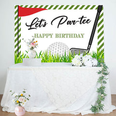 Lofaris Lets Party Golf Grassland Stripe Birthday Backdrop