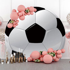 Lofaris Lifelike Black White Football Simple Circle Backdrop