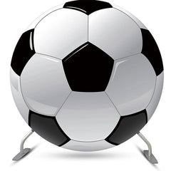 Lofaris Lifelike Black White Football Simple Circle Backdrop