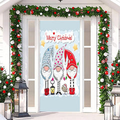 Lofaris Light Blue Cute Elf Merry Door Cover For Christmas