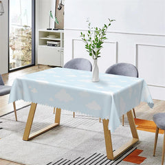 Lofaris Light Blue Sky And White Cloud Rectangle Tablecloth