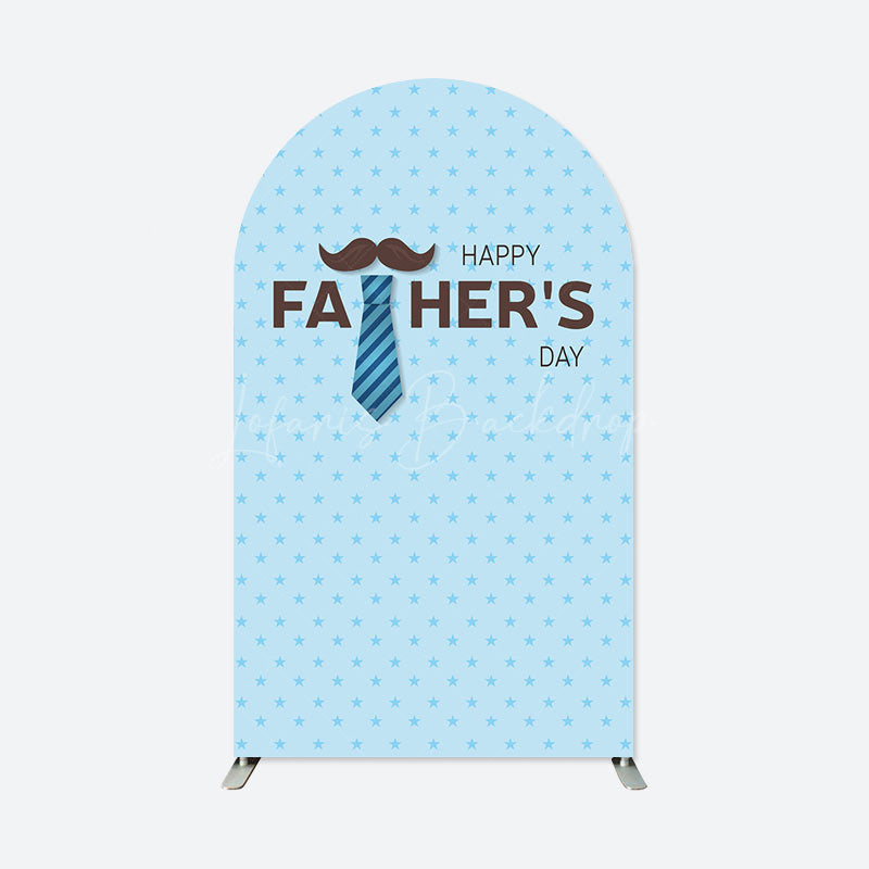 Lofaris Light Blue Star Tie Happy Fathers Day Arch Backdrop