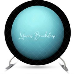 Lofaris Light Blue Uranus Top View Circle Birthday Backdrop