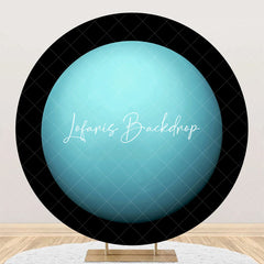 Lofaris Light Blue Uranus Top View Circle Birthday Backdrop