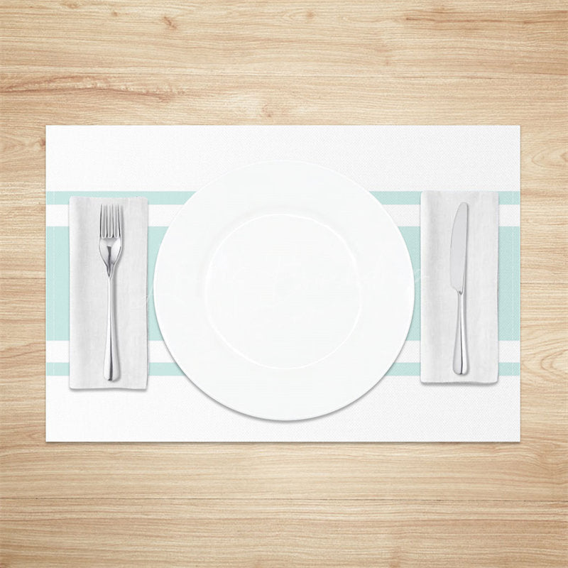 Lofaris Light Blue White Modern Set Of 4 Placemats For Table