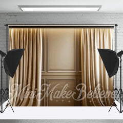 Lofaris Light Brown Curtain Retro Wall Photo Shoot Backdrop