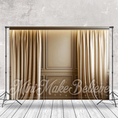 Lofaris Light Brown Curtain Retro Wall Photo Shoot Backdrop